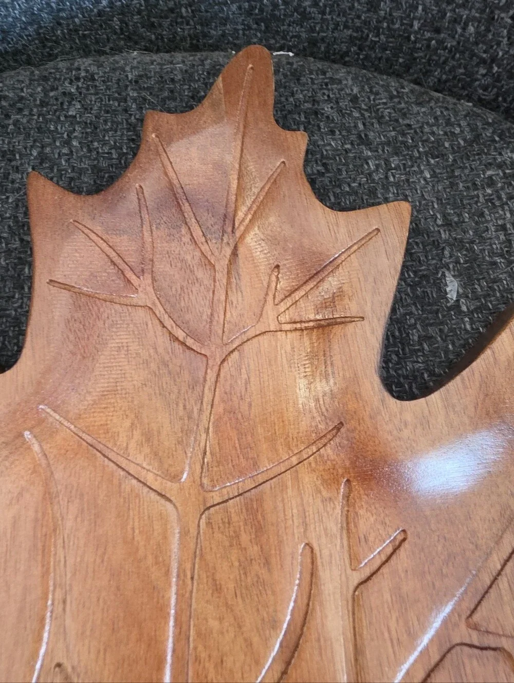 NEW Wooden Wood Maple Leaf Serving Plate Hobby Lobby Decorative Fall Autumn